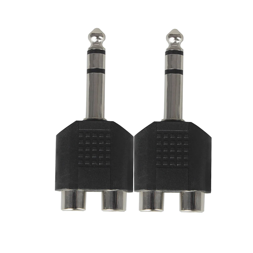 

2 Pcs/Set Combo Audio Adapter 2 Jack 6.5mm to 3.5mm Plug Converter Connector Musical Instrument Accessories for Mic Amp Guitar