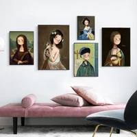 lovely mona lisa vintage oil painting art posters and prints wall canvas paintings for living room decoration