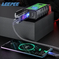 leepee motorcycle usb charger power adapter voltmeter 12v sae connector type c for phone charging motorbike accessories