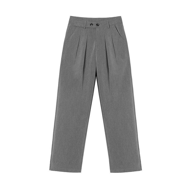 

2020 wide-legged pants since waist drape the spring and autumn period and the new straight canister loose harlan suit pants trou