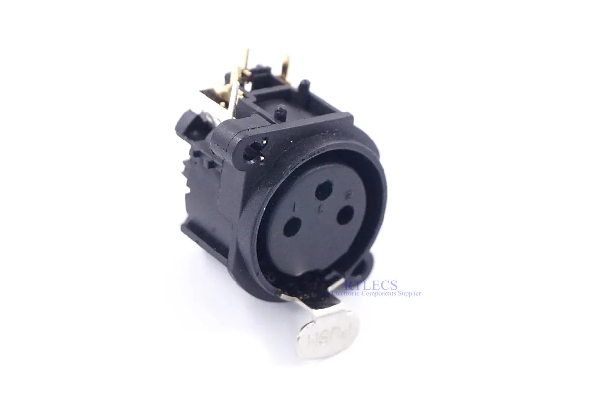 2 шт. 3-полюсное Горизонтальное позолоченное гнездо с прямоугольными сквозными