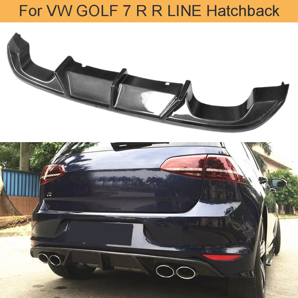 Вытяжной диффузор заднего бампера из углеродного волокна, спойлер для Volkswagen VW GOLF 7 R LINE Hatchback, только 14-17, не стандартный