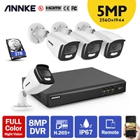 annke 4k ultra hd 8ch dvr security system with 4pcs 5mp super hd true full color night vision outdoor indoor security camera kit