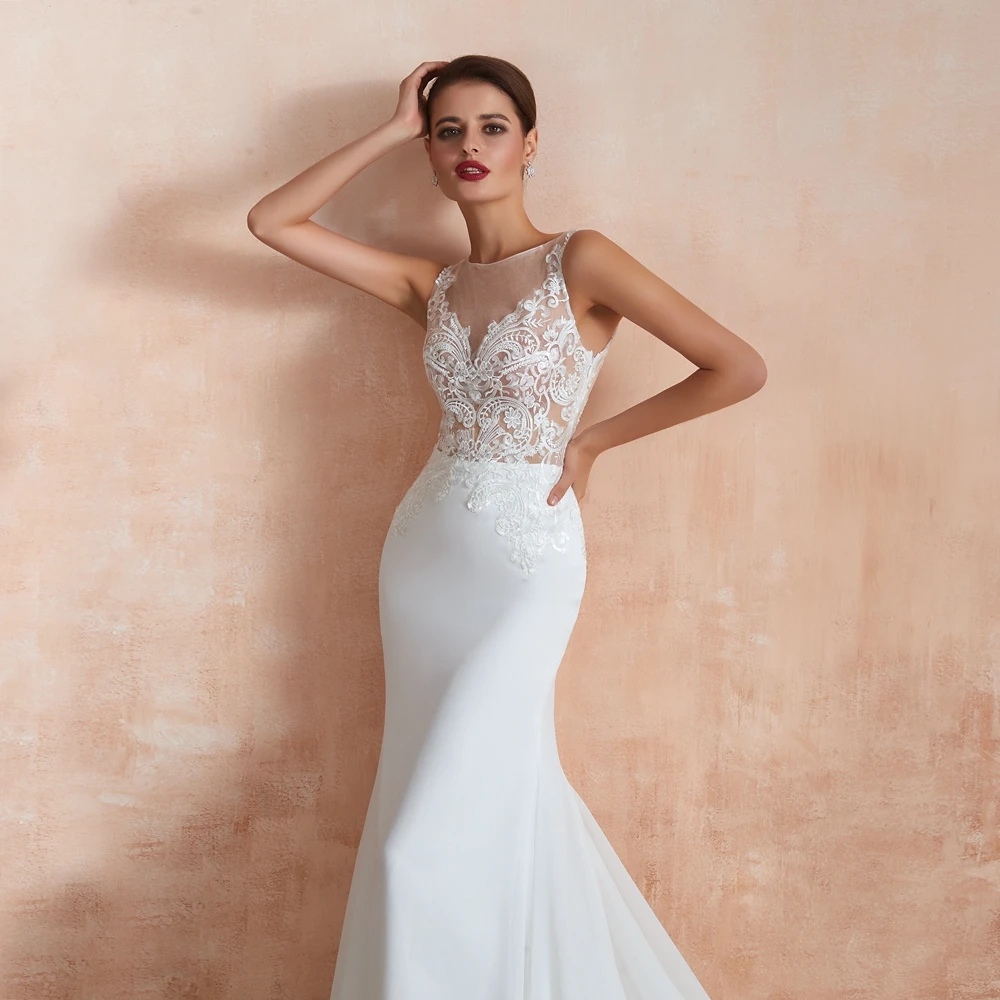 ADLN свадебное платье с длинным рукавом с высоким разрезом Vestido De Novia Совок Сексуальная Иллюзия корсета шифоновые пляжные свадебные платья по индивидуальному заказу