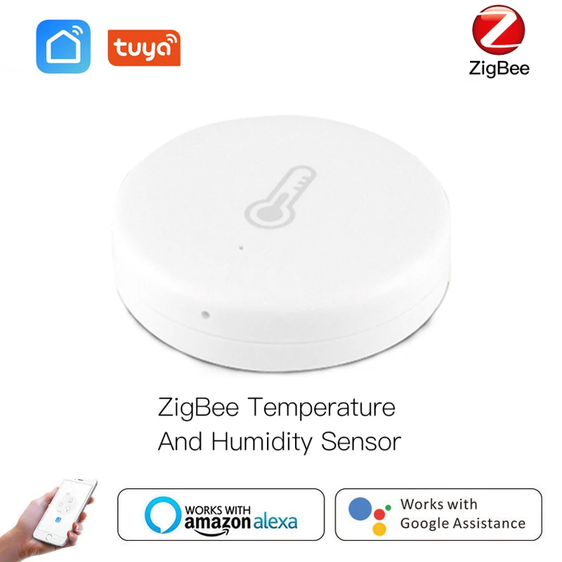

Смарт-датчик температуры и влажности Tuya/Smart Life App ZigBee работает с Zigbee Hub через Alexa Google Home Smart Home