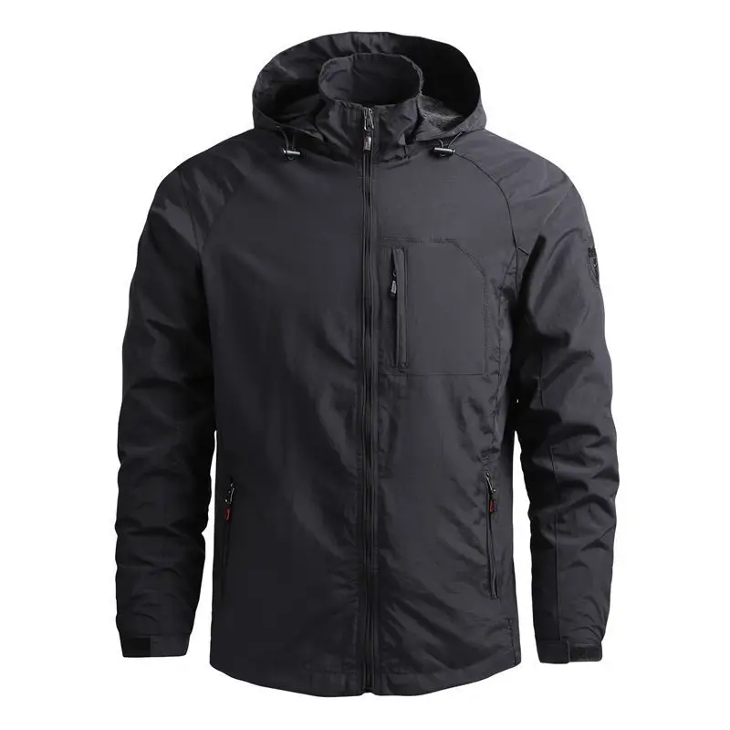 

Hooded Jacket Men Spring Autumn Jackets Coats Military Mountaineering Quick-drying Windbreaker Men Outdoor Jacket Size M-5XL