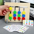 Игрушка Монтессори, цвета и фрукты, двусторонняя подходящая игра, обучение логике, обучающие игрушки для детей, деревянная игрушка для детей