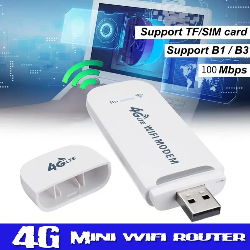 

Portable 4G/3G LTE Car WIFI Router Hotspot 100Mbps Wireless USB Dongle Mobile Broadband Modem SIM Card Unlocked