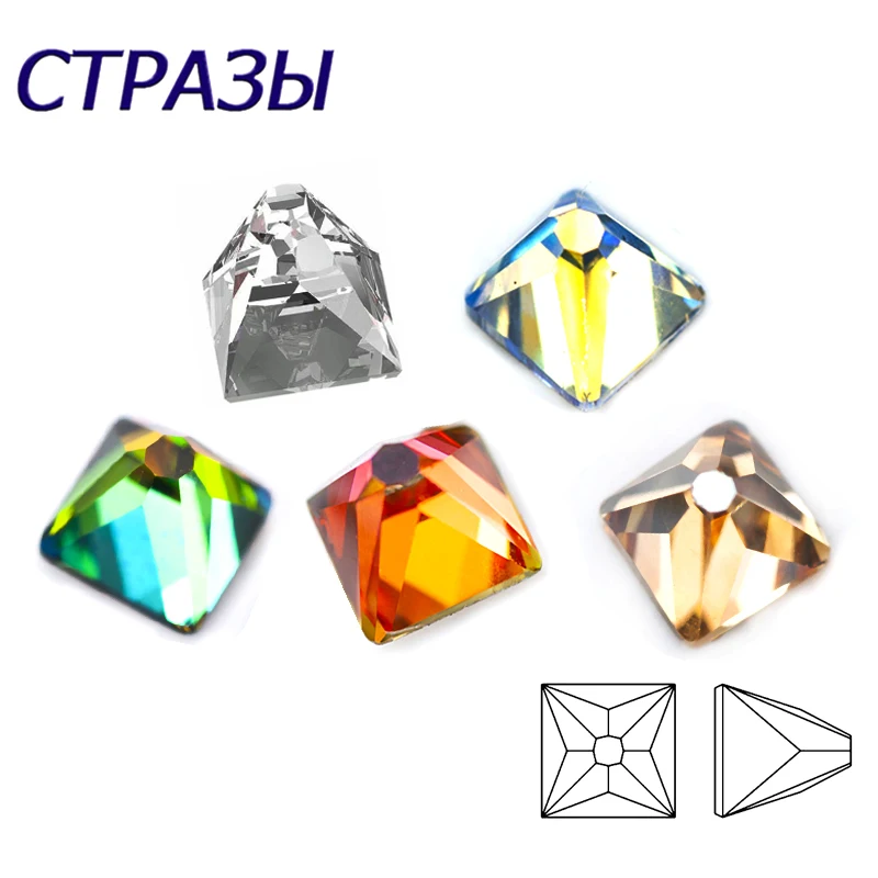 Квадратная форма шипа 4 мм 20 штук смешанные Цвет Clear и AB Б ез исправлений блеск