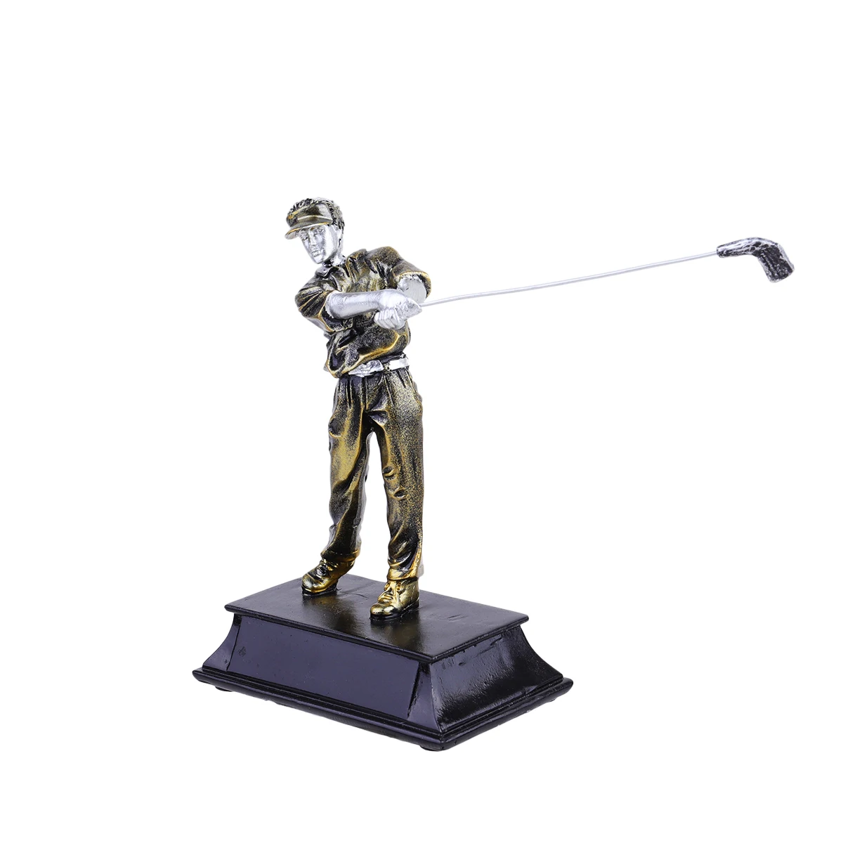 

Golf Players Figurine Resin Artistic Metal-like Ornaments Sports Award Sculpture for Book Shelf Cabinet Reading Room
