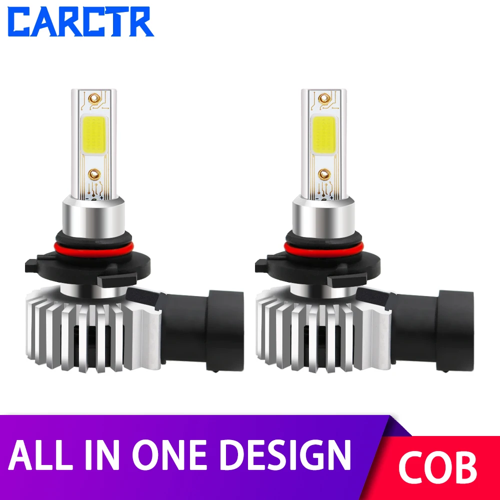 CARCTR светодиодный фар автомобиля лампы H1 H3 H7 H4 9005 9006 9012 880 H8/H9/H11 6600LM IP68 30W COB 6000 К