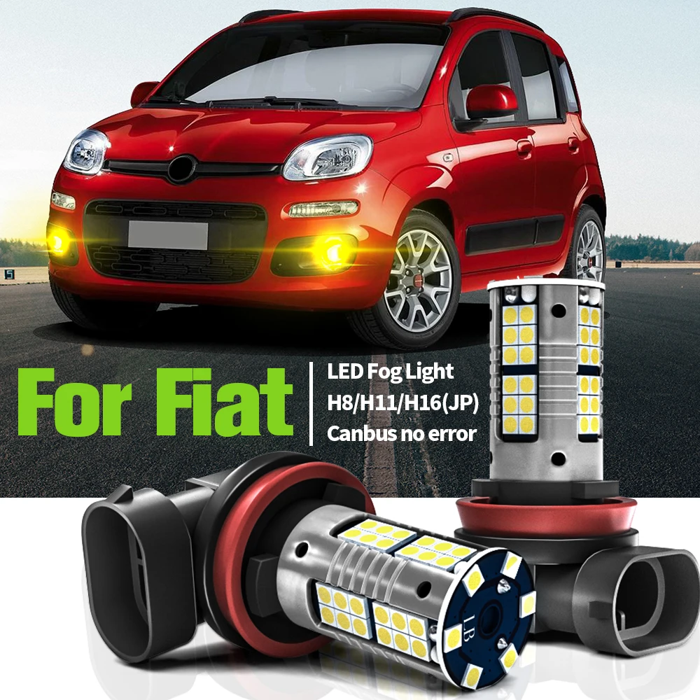 

2pcs LED Fog Light Blub Lamp Canbus H8 H11 For Fiat 124 Spider 500L 500X Bravo 2 Ducato Panda Punto Sedici Tipo 2015 2016 2017