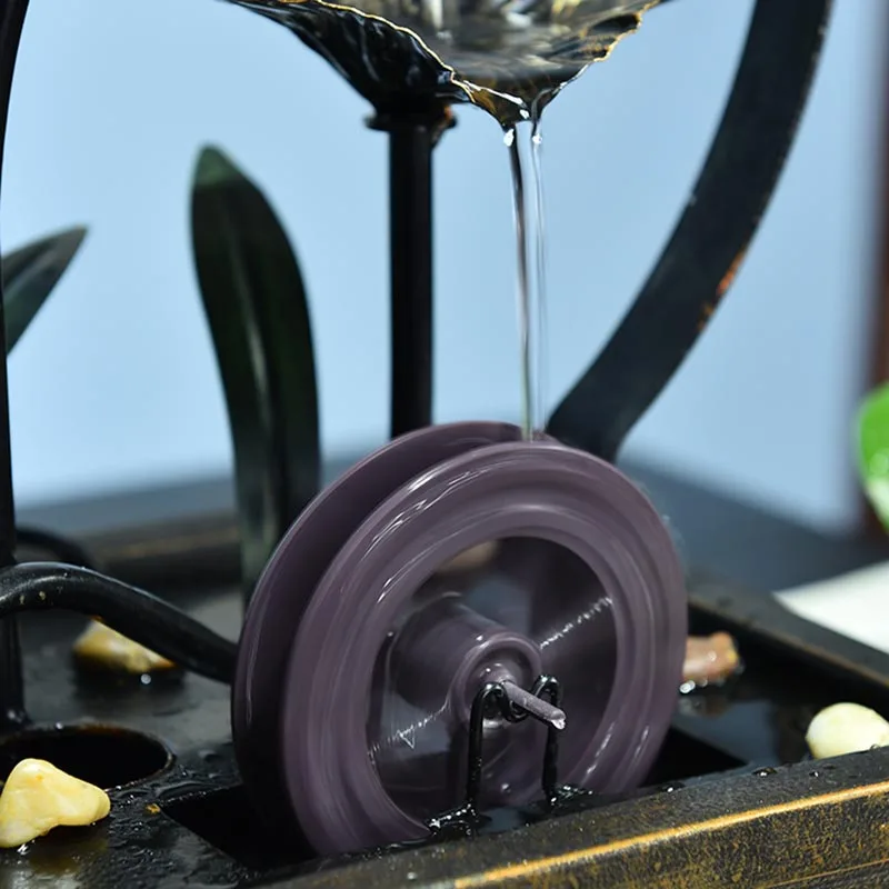 110В/220В винтажный Железный художественный смоляный фонтан Lucky Feng Shui украшение для