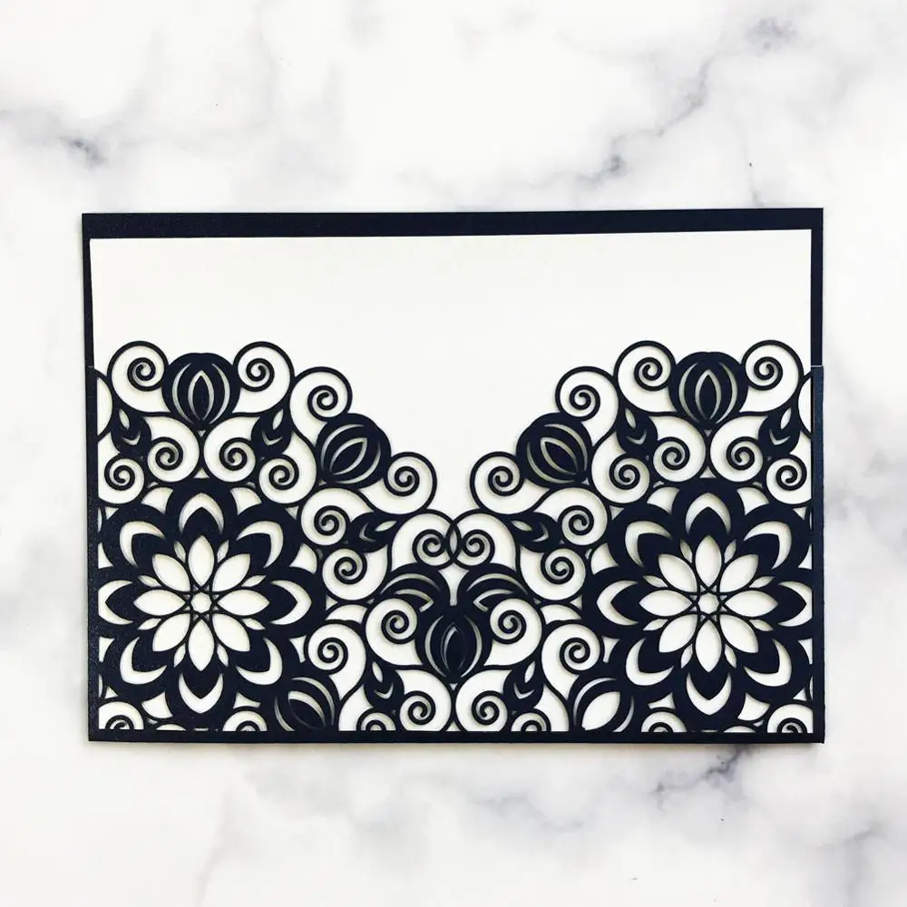 

20pcs/lo Beautiful Flower Wedding Invitation Card Love Theme Birthday Party Elegant Craft Letter Bridal Shower Baby Shower