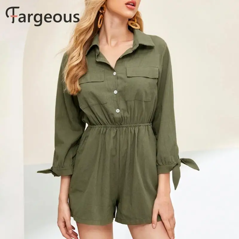 Fargeous Повседневный армейский зеленый комбинезон для женщин весенний с длинным