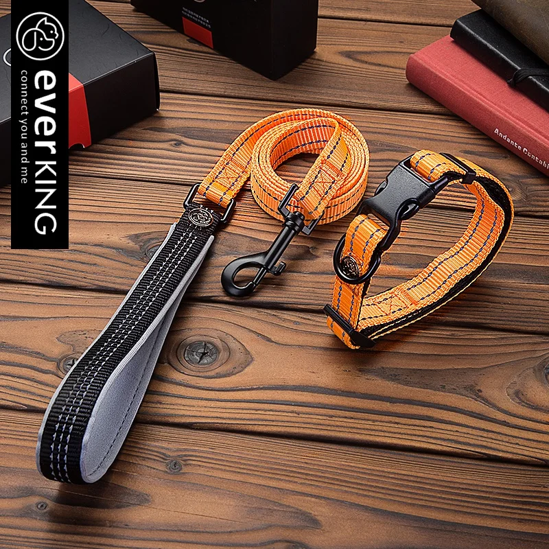 

Durable Dog Leash and Collar Set Nylon Dog Training Leashes Reflective Dog Supplies Walking Harness Collar Leader Rope for Dogs