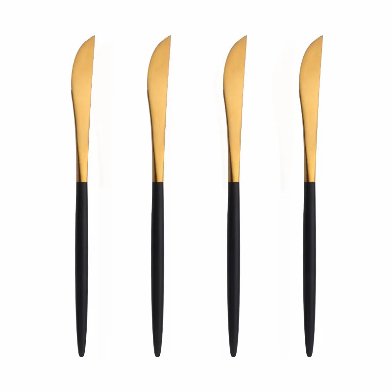 Набор золотых столовых приборов из нержавеющей стали столовая посуда вилка нож