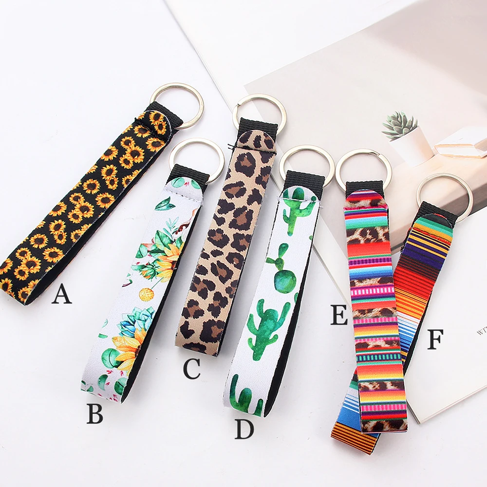 Цветочный узор тканевый брелок Группы Брелок-шнур для женщин чехол телефона