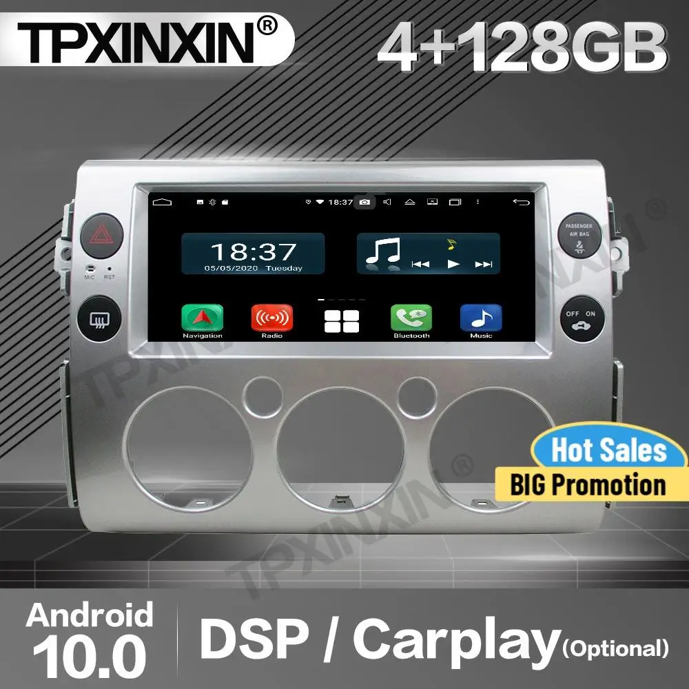 

4 + 128 г Carplay автомобильный радиоприемник 2 Din стерео приемник Android для Toyota FJ Cruiser 2007-2016 2017 2018 GPS Navi аудио плеер головное устройство