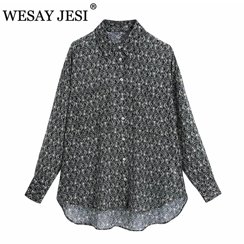

Женская одежда WESAY JESI, блузки, модные элегантные блузки и рубашки с длинным рукавом, Минималистичная однобортная рубашка, Офисная Женская од...
