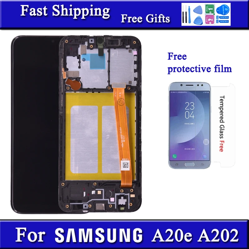 Оригинальный экран для Samsung Galaxy A20e LCD A202 A202K A202F сменный сенсорный дигитайзер в