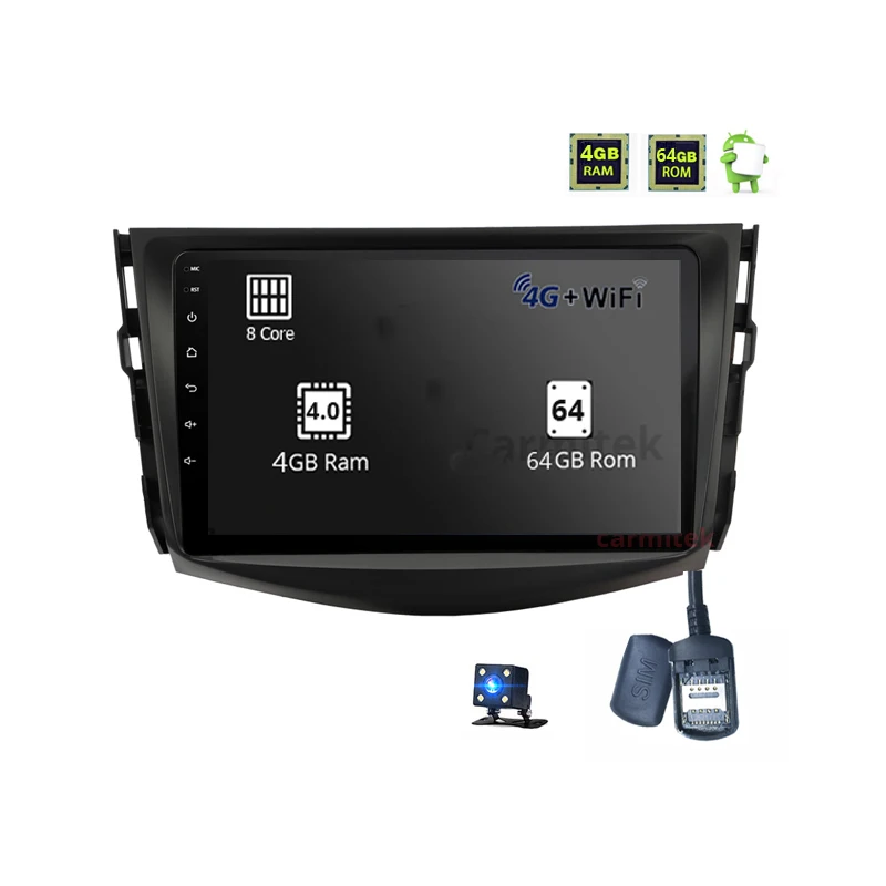 4GB 64GB Camera Автомобильный мультимедийный плеер Android 8,0 2 din автомобильный dvd gps навигатор для Toyota RAV4 Rav 4 2007-2011 Автомобильный Радио стерео - Цвет: 4GB 64GB Camera