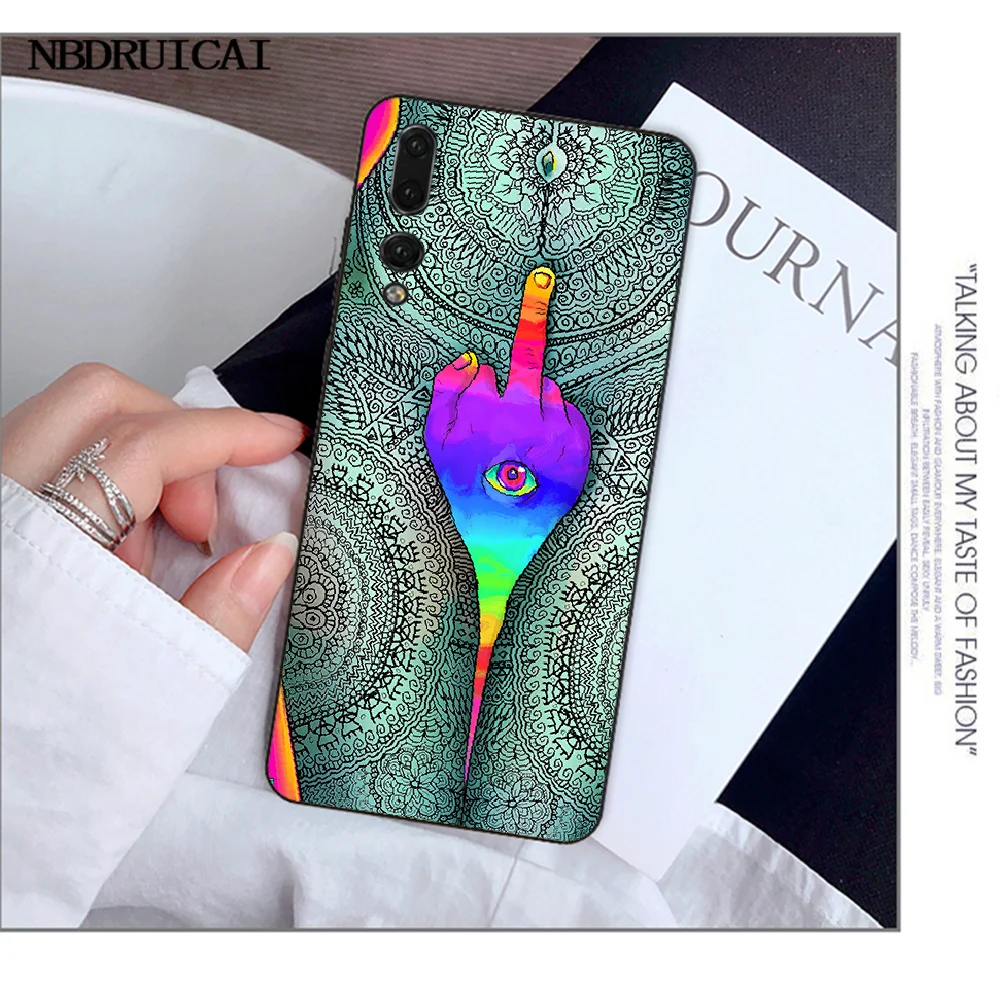 Мягкий черный чехол для телефона NBDRUICAI Psychedelic Trippy Art Для Huawei Y5 Y6 Y7 Y9 Prime 2019 Enjoy 7 8 9 10