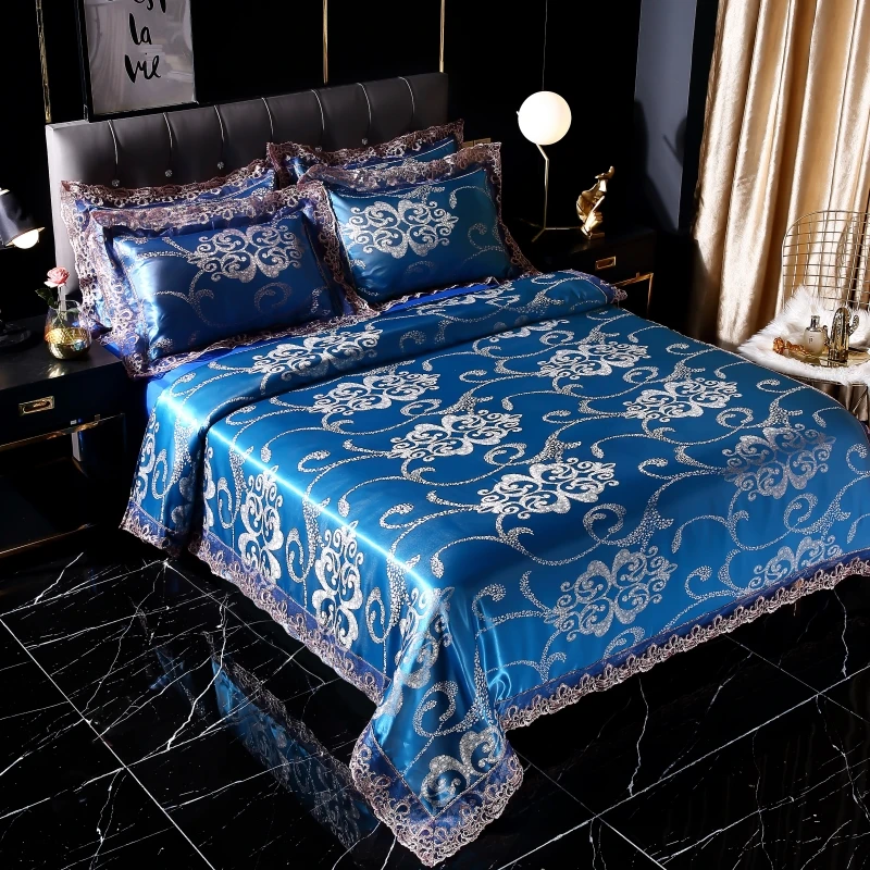 

CHICIEVE Bed Linen Set Euro Satin Jacquard A-B Side Deep Blue Fashion Popular 2021 Quality King Queesn Size Best Cheapert