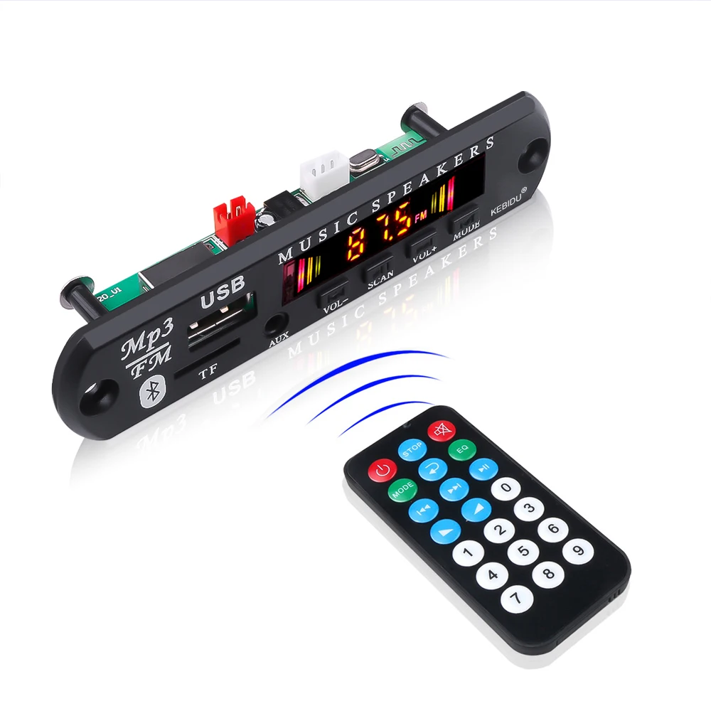 12 В Bluetooth 5 0 WAV MP3-плеер декодирующая плата FM-радио модуль беспроводной