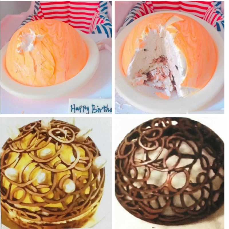 Форма для шоколада из поликарбоната с объемными большими шариками сферические