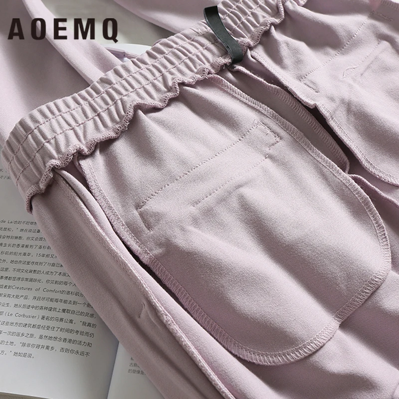 AOEMQ спортивные повседневные штаны PE класс Европа простые прямые брюки однотонные