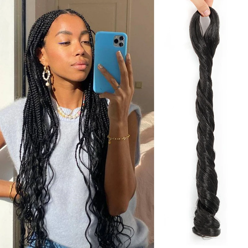 

Elengant muses Synthetic curly Wavy Crochet Braid Spiral Loose shiny Silky Wave Hair French Curls Curly Braiding crochet Hair