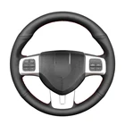Рука сшитый черный натуральная кожа чехол рулевого колеса автомобиля для Dodge Дротика 2013-2016 Volkswagen VW Routan 2011-2012