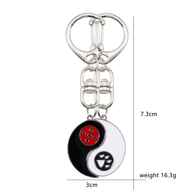 

2020 Fashion Retro Keychain Creative Chinese Style Round Tai Chi Pendant Couple Keychain Men And Women Backpack Jewelry Gift