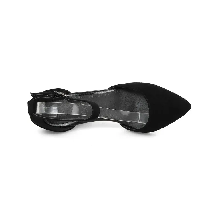 Сандалии Baotou женские на высоком каблуке босоножки с пряжкой туфли тонком большой