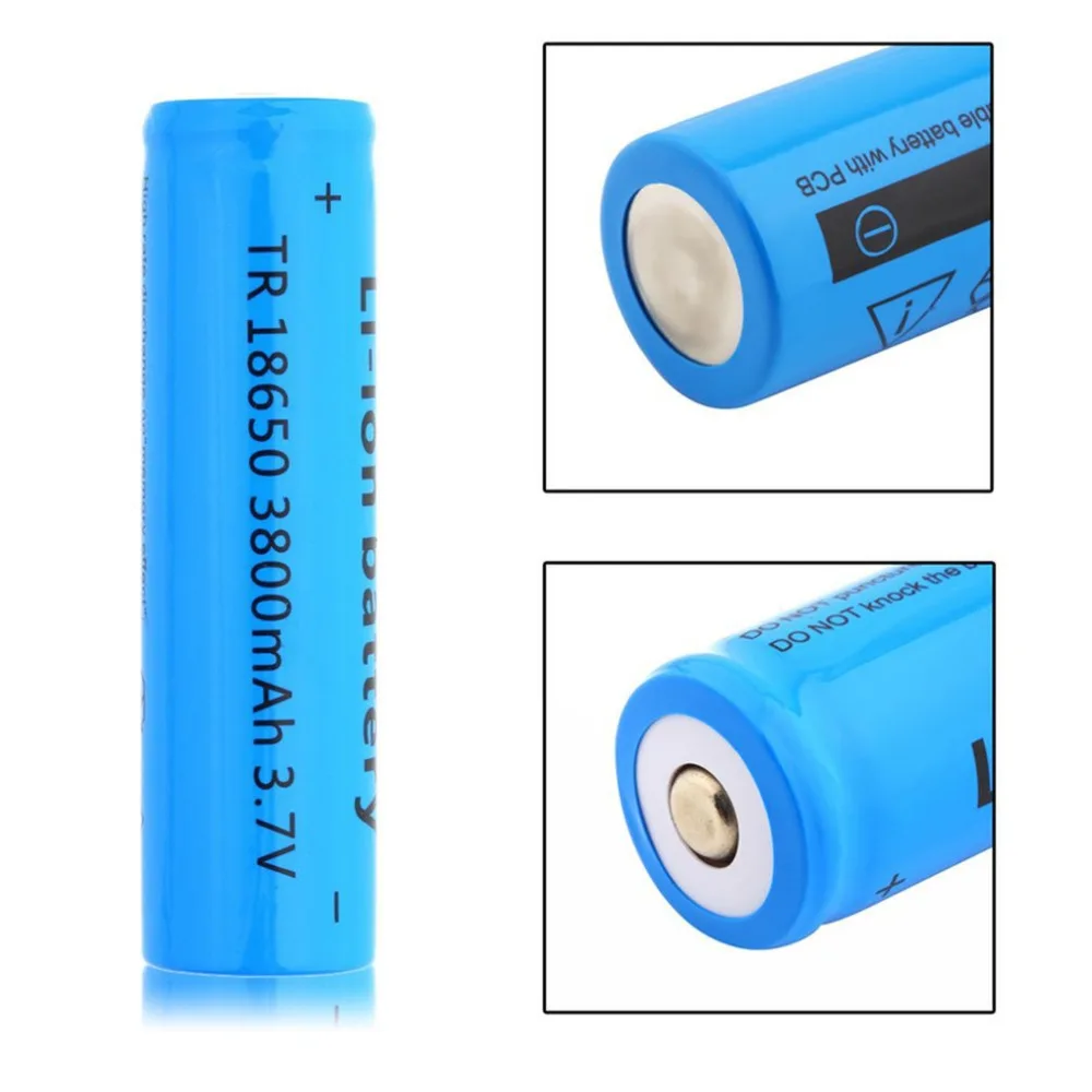 18650 Li-ion 3800mAh Capacity 3.7V Rechargeable Battery for LED Torch Flashlights Blue New Torch 18650 Batteries