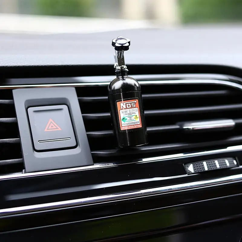Черный NOS бутылка в форме автомобиля духи освежитель воздуха Авто Автомобильный выход духи автомобильный Кондиционер Вентиляционный зажим твердый(Прямая поставка - Название цвета: Черный