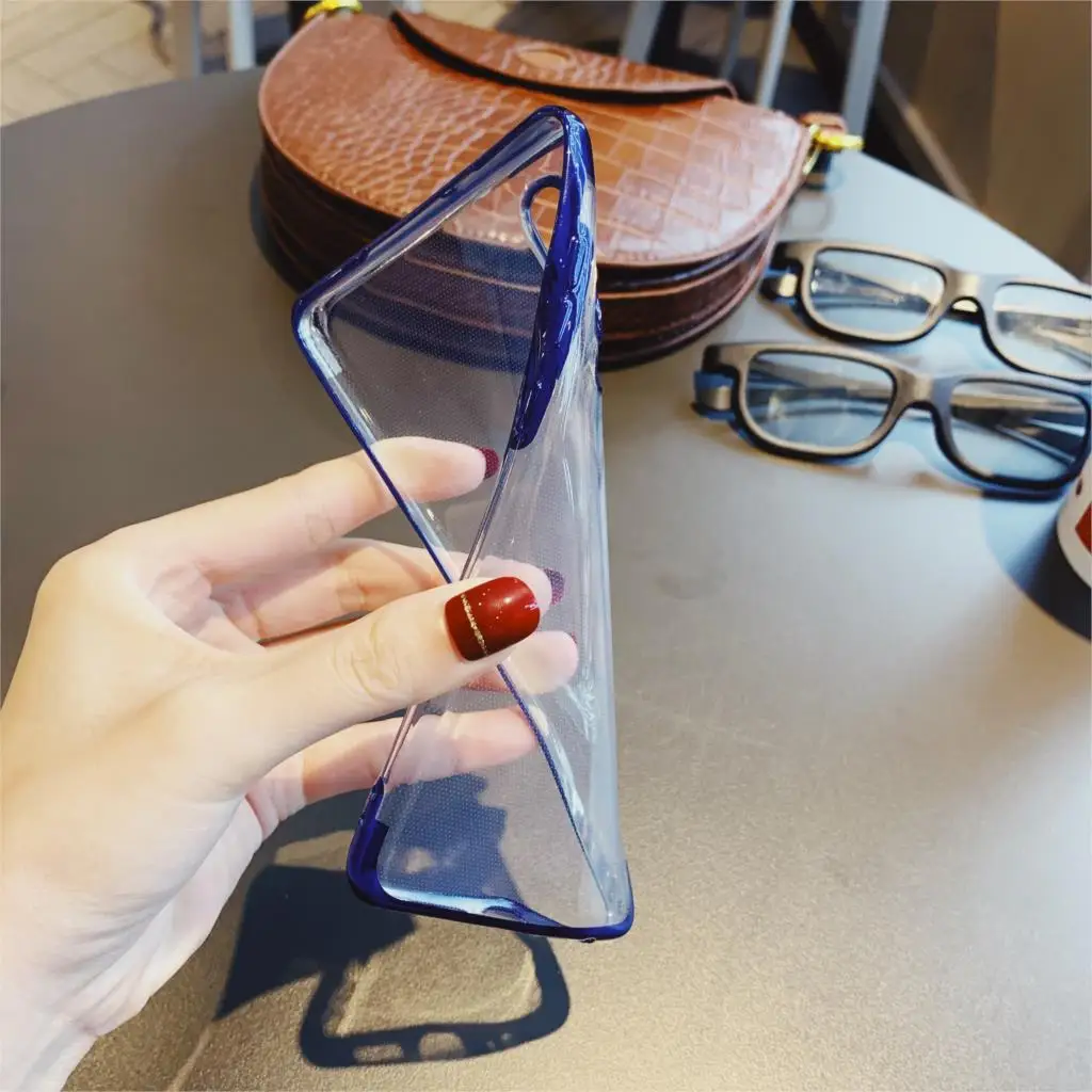 Тонкий прозрачный мягкий силиконовый чехол из ТПУ с цветным покрытием для Huawei P20