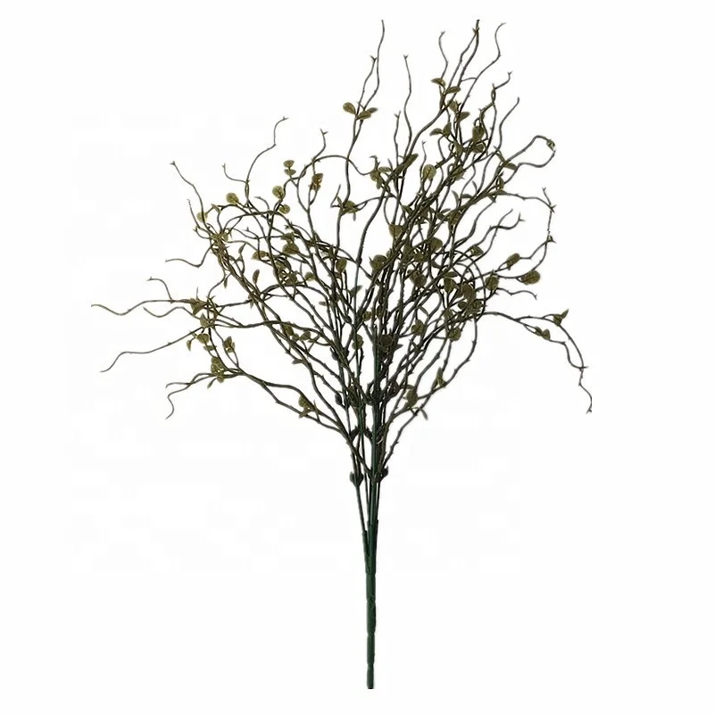 Искусственная зелень пластик 7 вилка листья розы листва ветви домашний стол