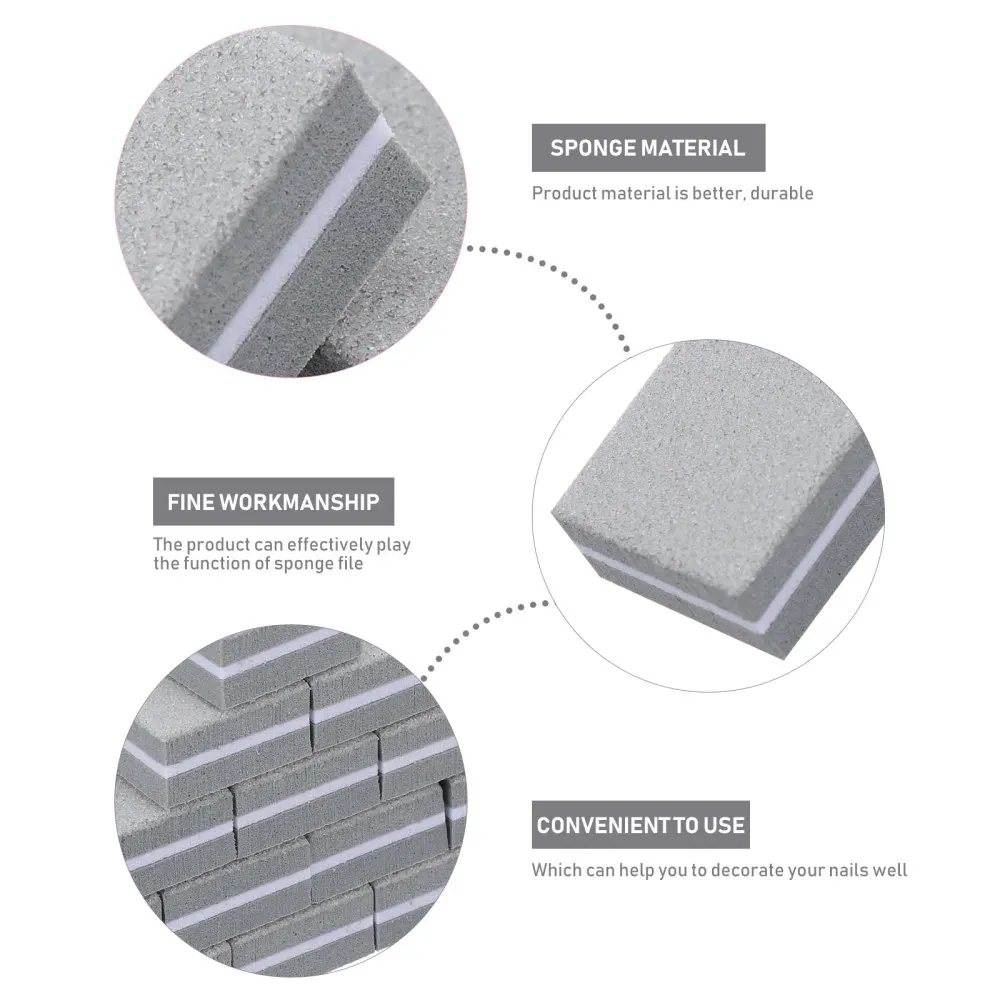 

50pcs Sponge Nail Files Professional Nail Buffering Blocks Polishing Tools