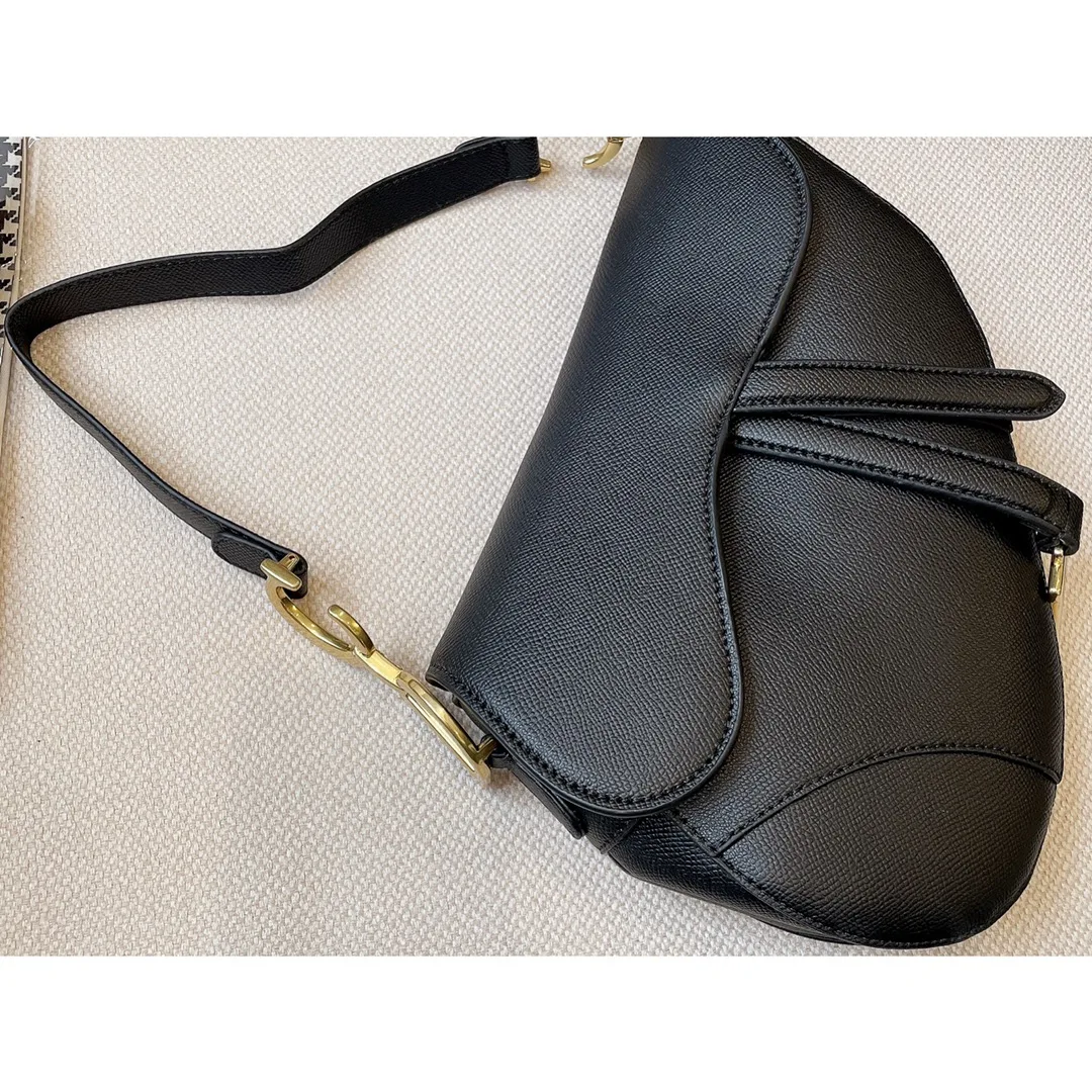 

Luxury Designer Genuine Leather Saddle Bag Woman Shoulder Bags With Long Strap Sac Bolsas High Quality Lady's Handbag