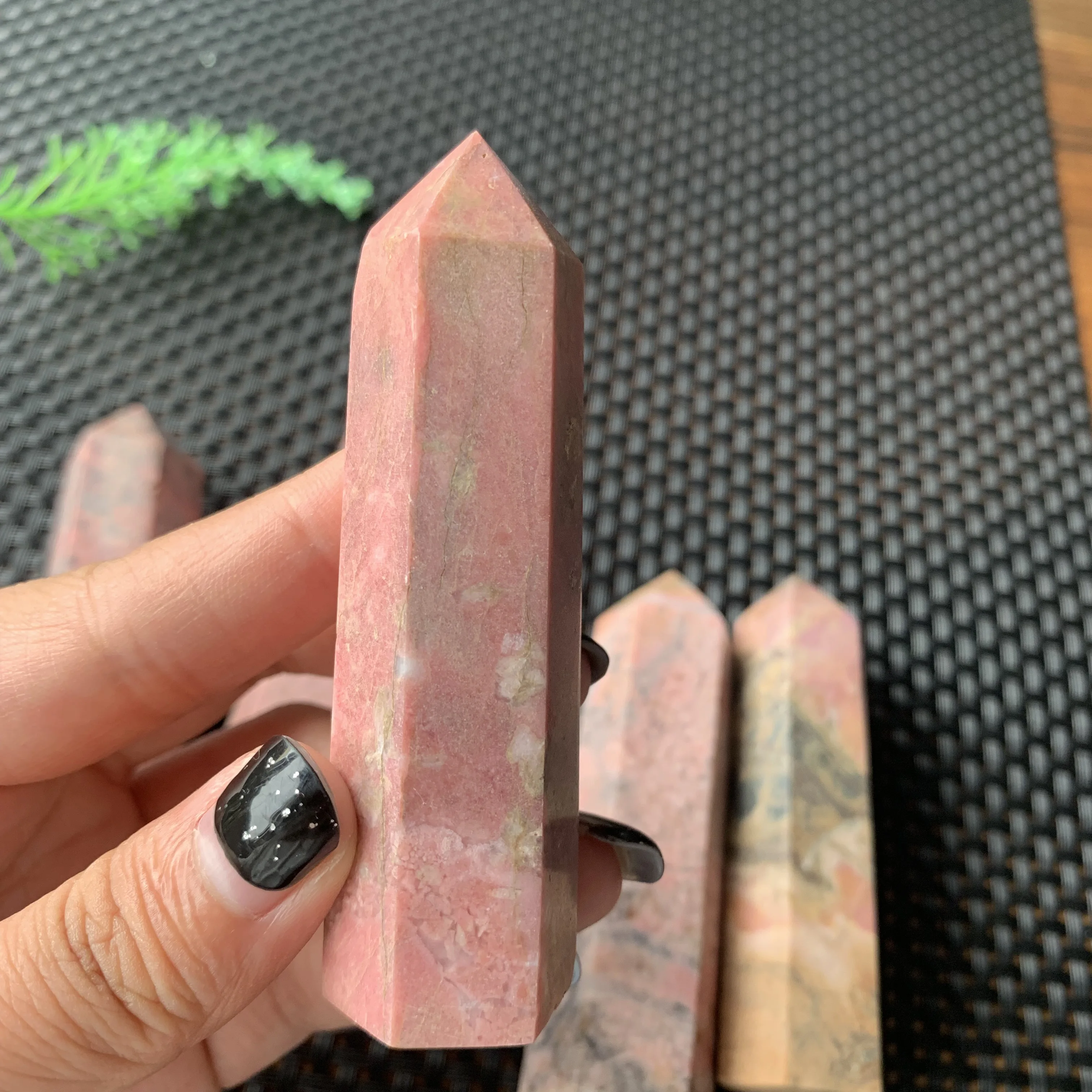 90 110 г натуральный Родонит кварцевые Кристал острый розовый кристалл кварца