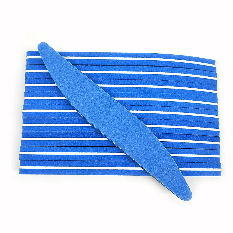 Blue 10 шт/лот смешанный цвет 100/180 пилка для ногтей полумесяц типа Pilnik Do Paznokci шлифовальная губка блок пилки для ногтей буферная полировка ногтей инструменты - Цвет: Blue