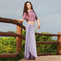 belly dance performance clothing oriental dance beginners training clothes women adult dance suit top and skirt long dress