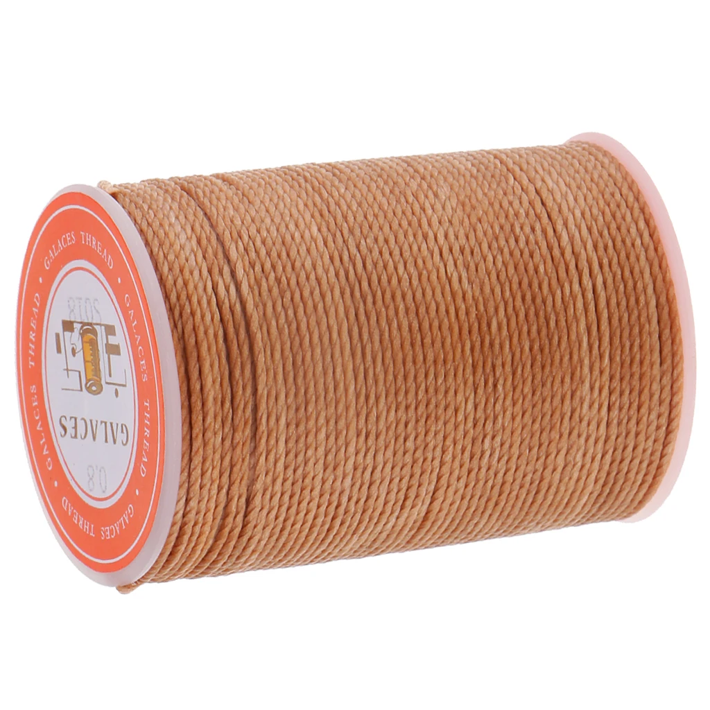 

Prettyia 55 Meters 0.8mm Round Waxed Thread Leather Hand Sewing Stiching Cord