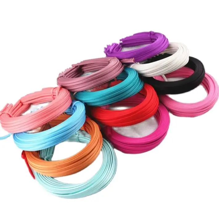 5 мм Сатиновые ленты покрытые простые металлические ободки для волос атласная