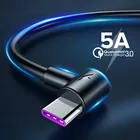 Кабель USB Type-C для Huawei P30P20 Lite, Сверхбыстрый зарядный кабель с углом 90 градусов для Xiaomi Mi 9, Samsung S10, S9, Note 9, 5 А