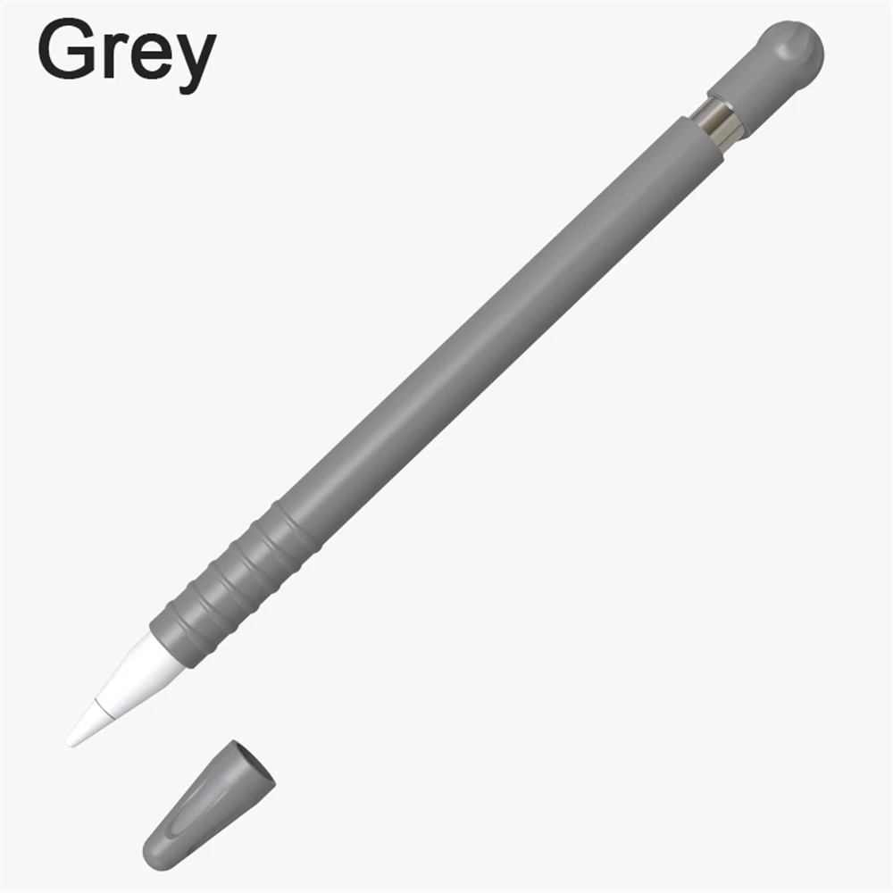 grey Мягкий силиконовый чехол с наконечником, чехол с наконечником, держатель кабеля, адаптер, соединительный ремень, не теряется, для Apple Pencil 1 iPad Pro - Цвета: grey