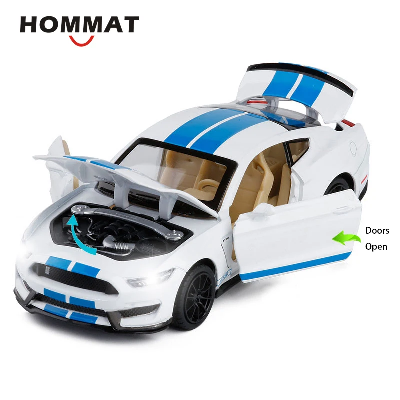 HOMMAT 1:32 Масштаб Ford Mustang Shelby GT350 Игрушечная модель автомобиля Diecasts& игрушечные транспортные средства сплав металлическая модель автомобиля подарки игрушки для детей