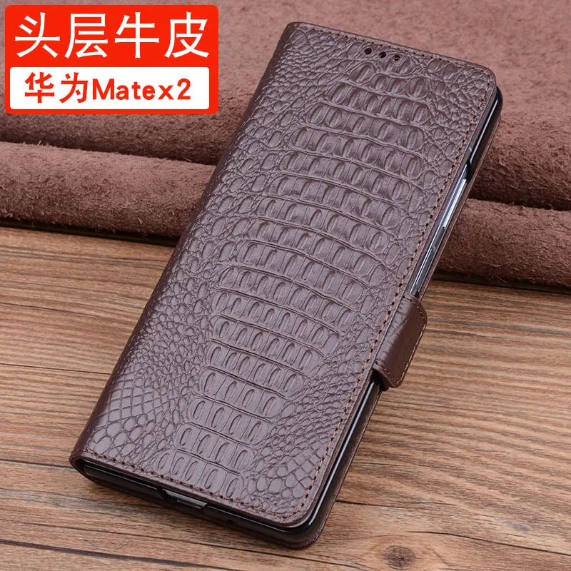 

Складной чехол-книжка из натуральной кожи для телефона Huawei Mate X2
